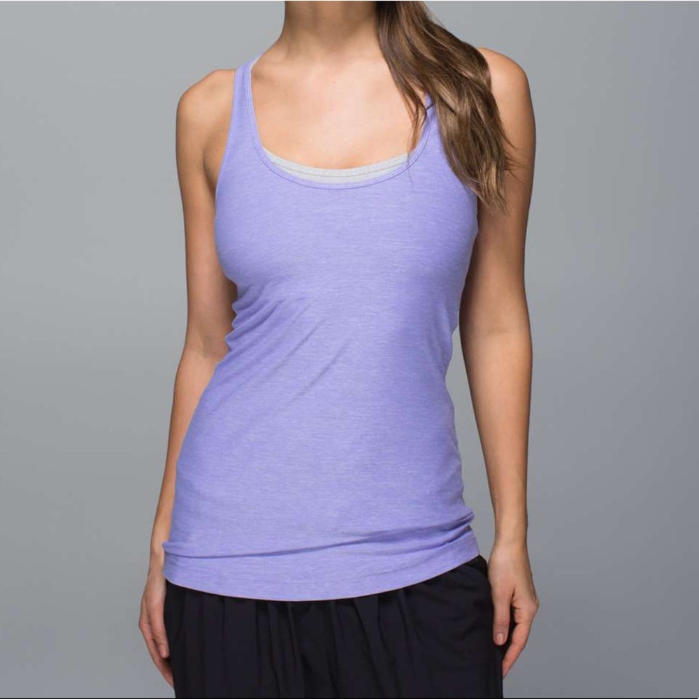 Lululemon cool racerback in heathered grapeseed